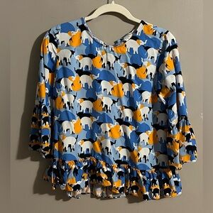 $6💙Bundled Crown & Ivy Elephant Print Blouse